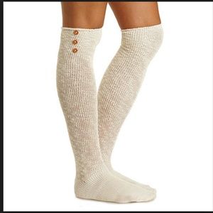 pointelle over the knee socks